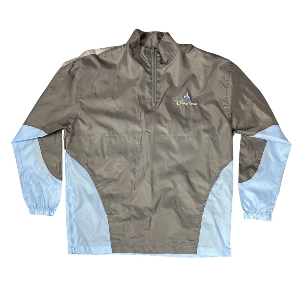 Disneyland Resort Embroidered 1/4 Zip Mock Neck Windbreaker Rain Jacket Sz L NWT